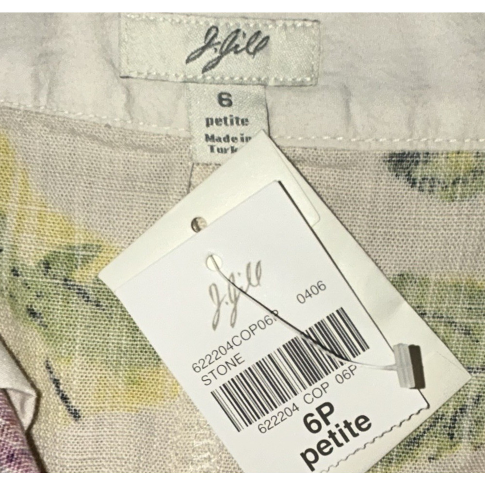 NEW J Jill Floral Midi A-Line Skirt Size 6P Cotton Pockets Romantic Cottagecore - Picture 9 of 11